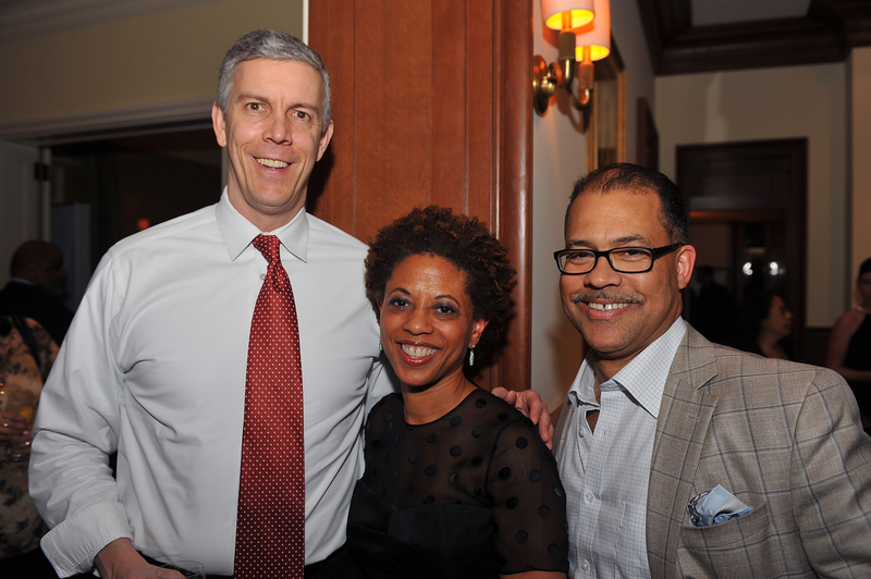 Melody Barnes with Education Secretary Arne Duncan (left) and Marland Buckner Jr. at a private reception for Voto Latino’s 10th Anniversary Celebration March 4, 2015, in Washington, D.C. Larry French/Getty Images